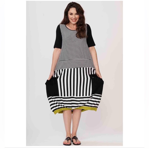 Luukaa MIXED STRIPED FINE JERSEY DRESS - Picture 2 of 14